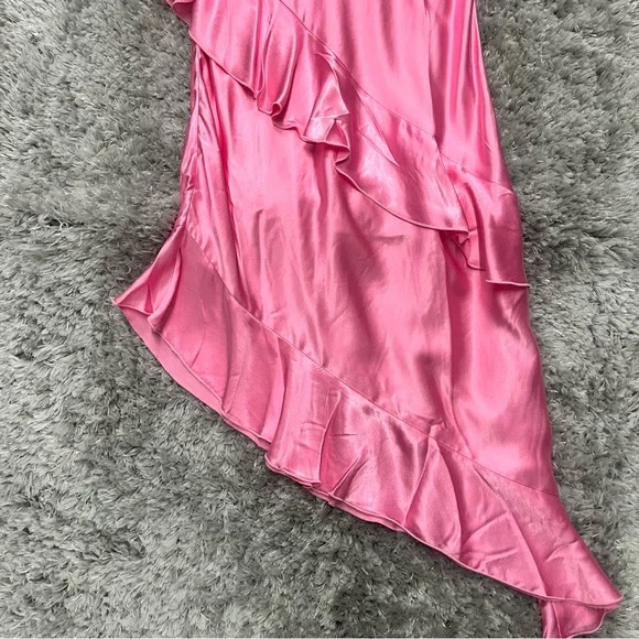 NWT H&M Flounced Satin Slip Dress - Picture 7 of 8